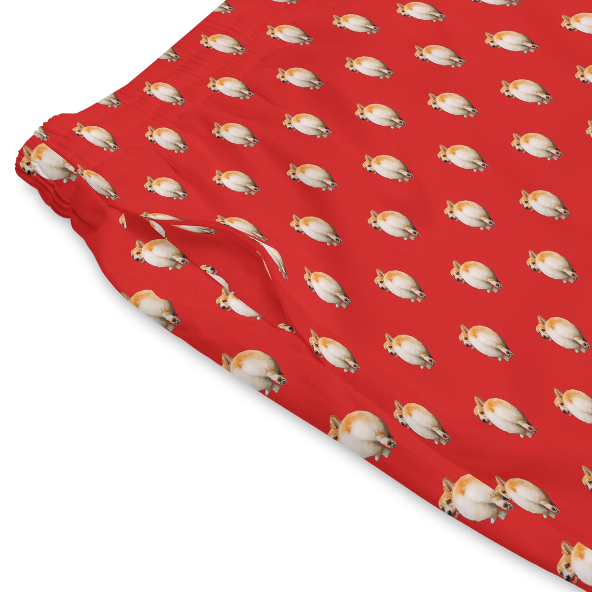 Baby Got Back - Corgi Butt Strut Board Shorts - Red Swimsuit