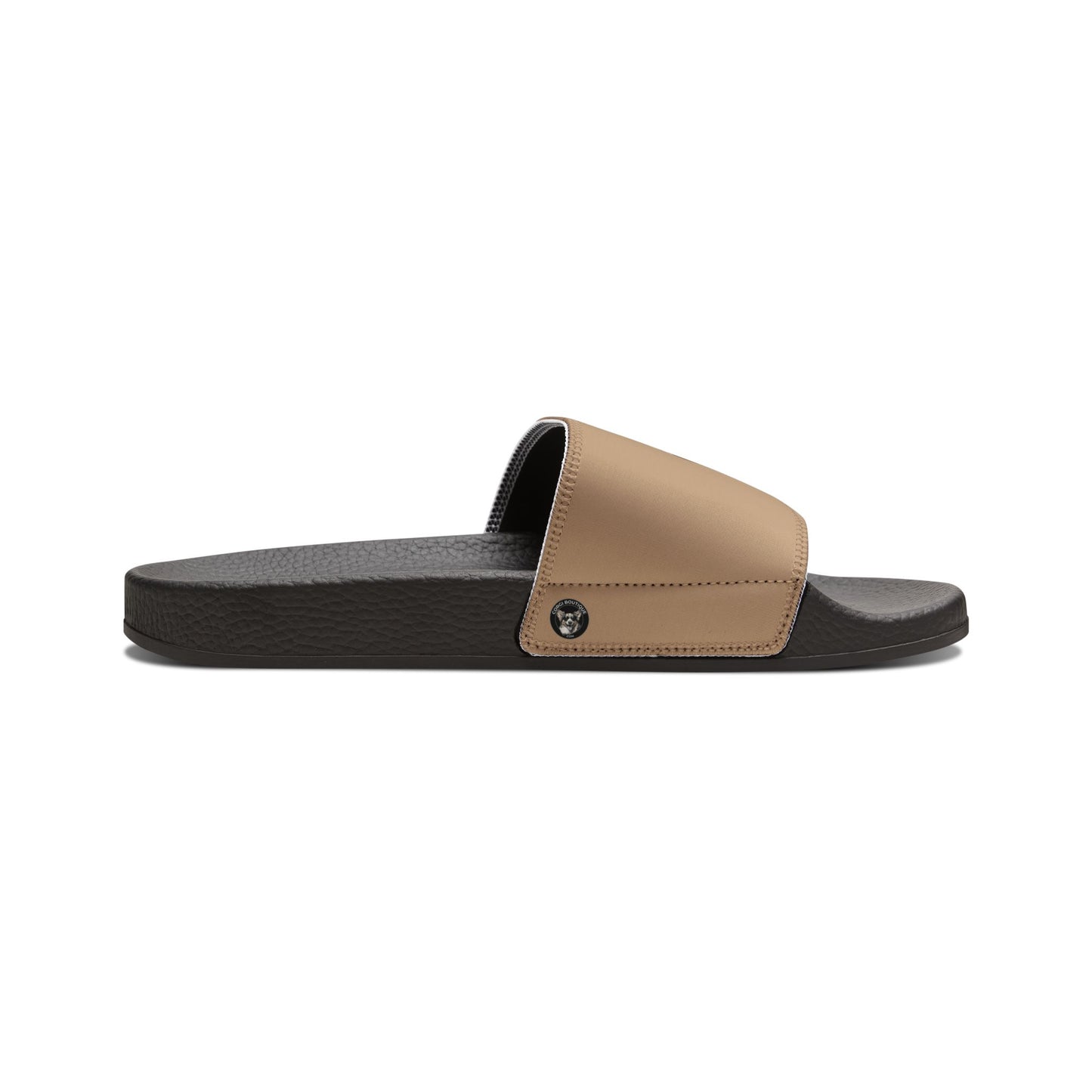 Butt What? Talk to the Butt Contemptuous Corgi Men's Tan Slide Sandals - Casual Pool & Beach Slides