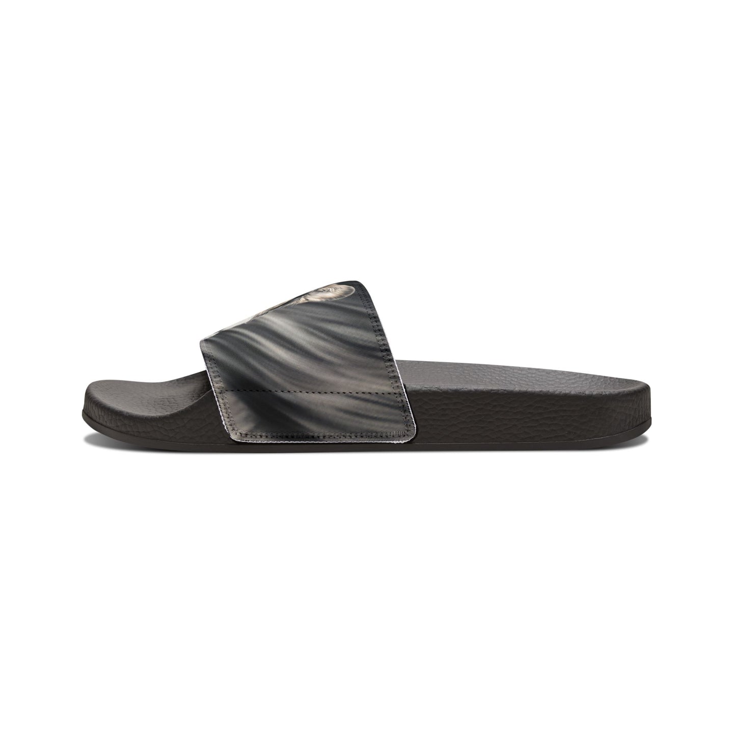 Corgi Cool Portrait in Shades Men's Black & White Slide Sandals - Casual Pool & Beach Slides