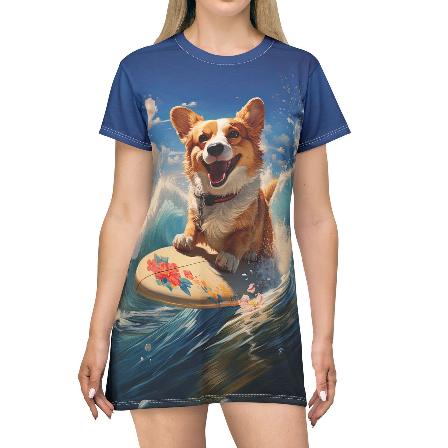 Cowabunga Corgi T-Dress