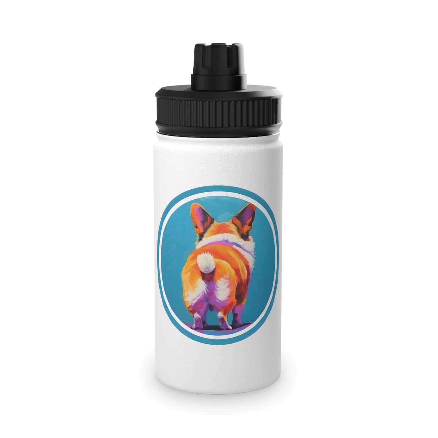 Corgi Butt - Water Bottle with Sport Lid