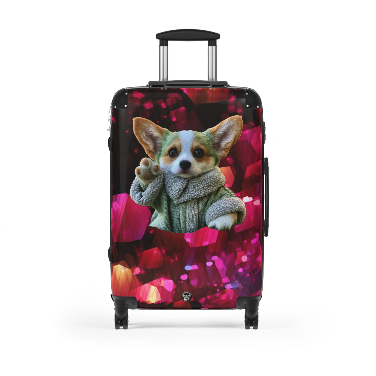 Baby Corgi Space Glitter Puppy Suitcases – May the Corgi & This Star Warrior Luggage Be With You