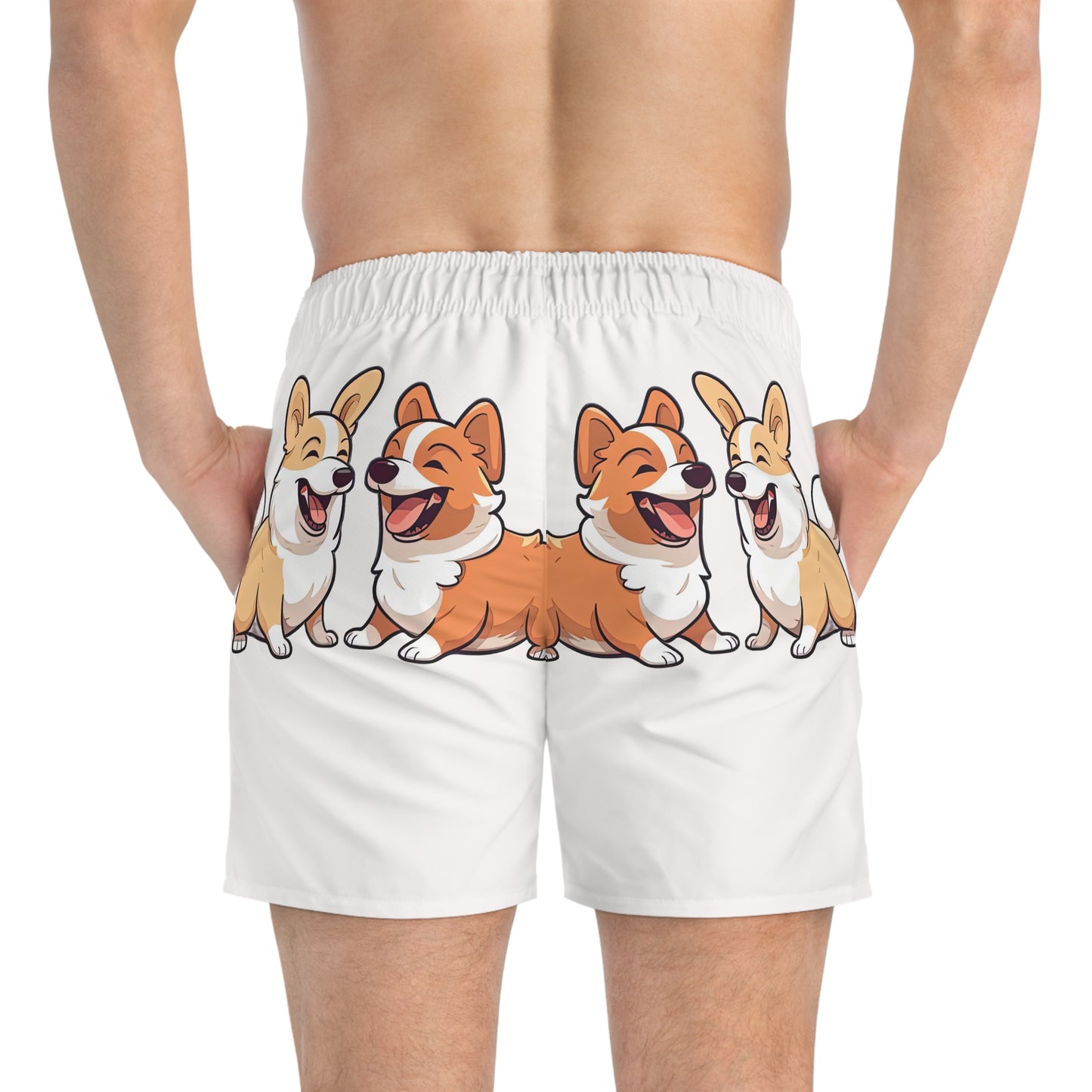 Corgi Couple Swim Trunks