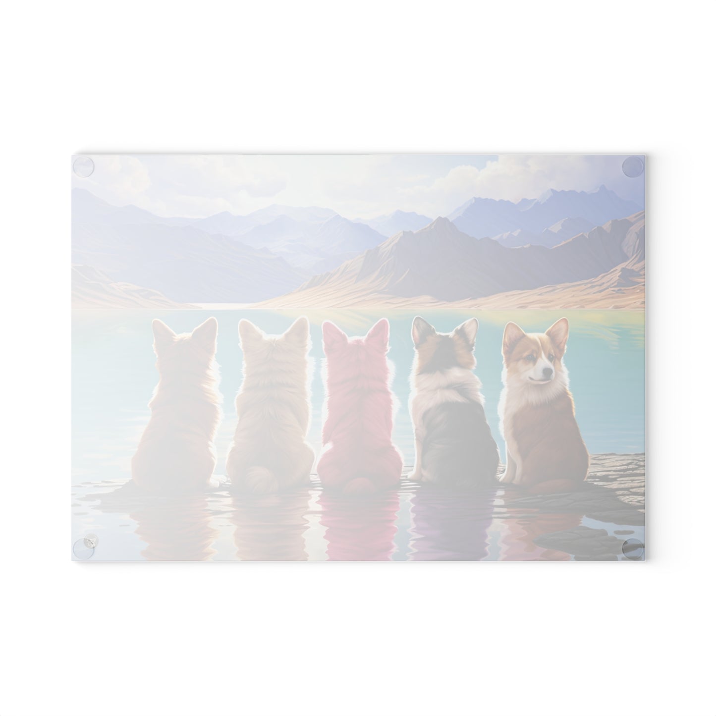 Corgi Lake - Glass Cutting Board