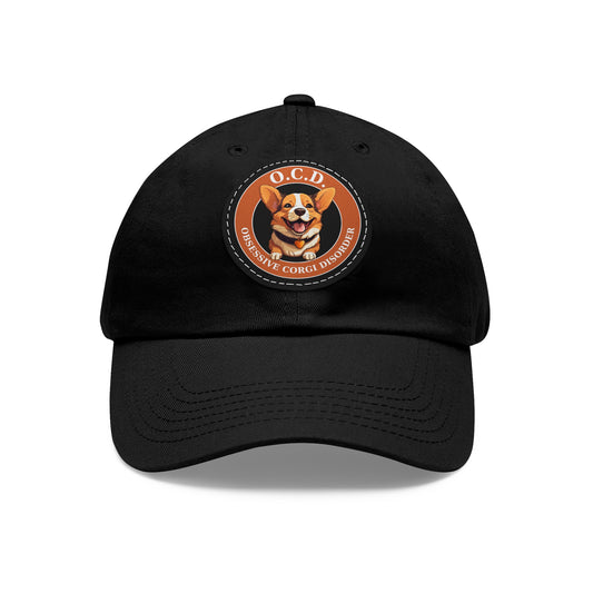 O.C.D. Obsessive Corgi Disorder - Cap with Leather Patch
