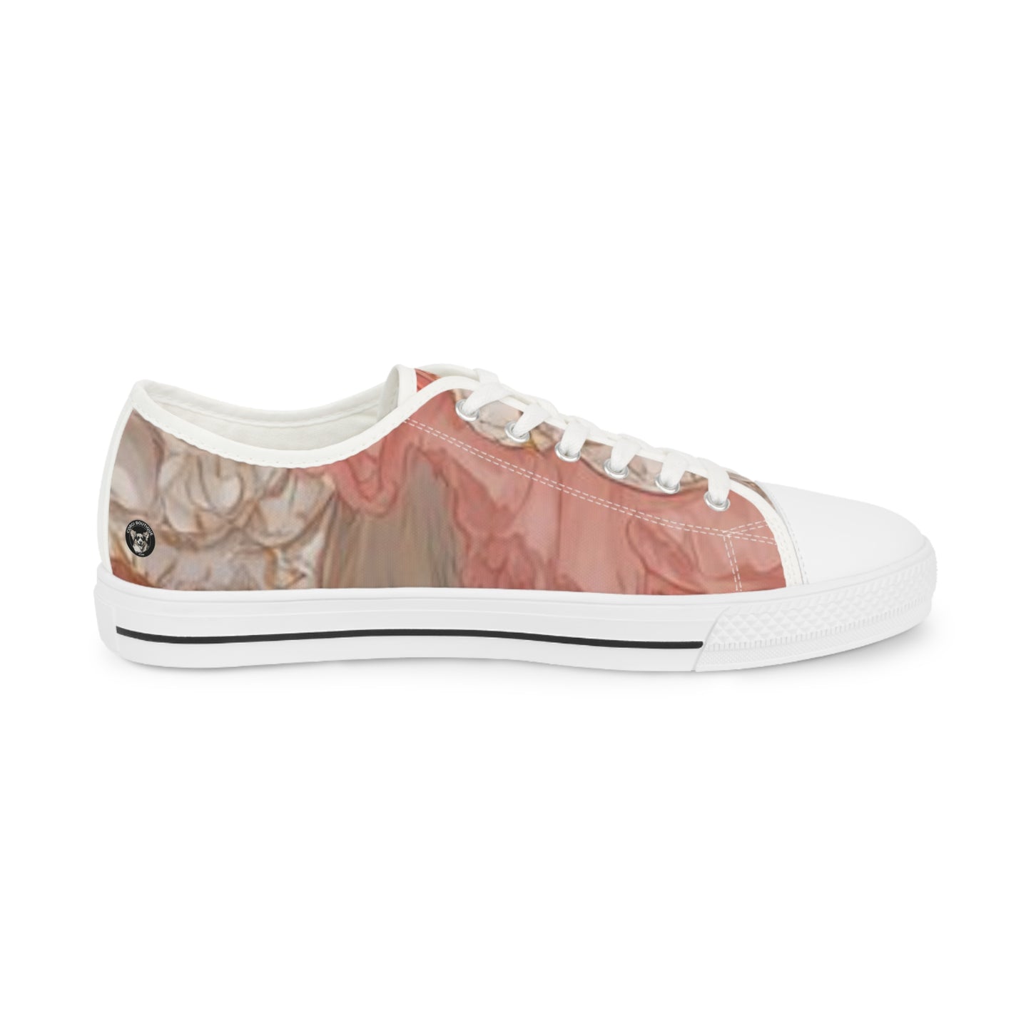 Princess Corgi Pink Rose Floral Men's Low-Top Casual Canvas Sneakers
