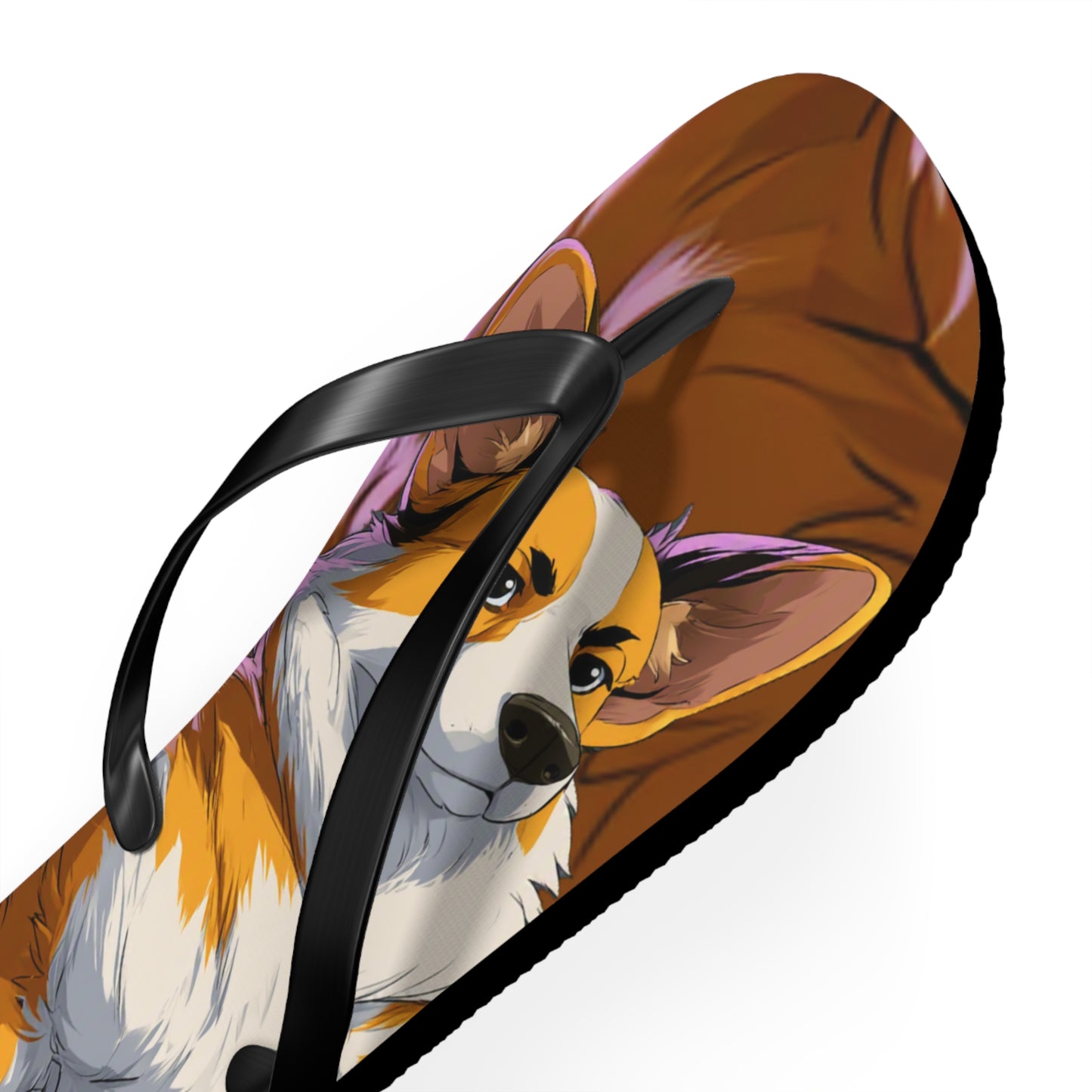 Boss Dog Corgi  Artistic Unisex Flip Flops — Cool Corgi Sandals for the Dog Beach or Anywhere