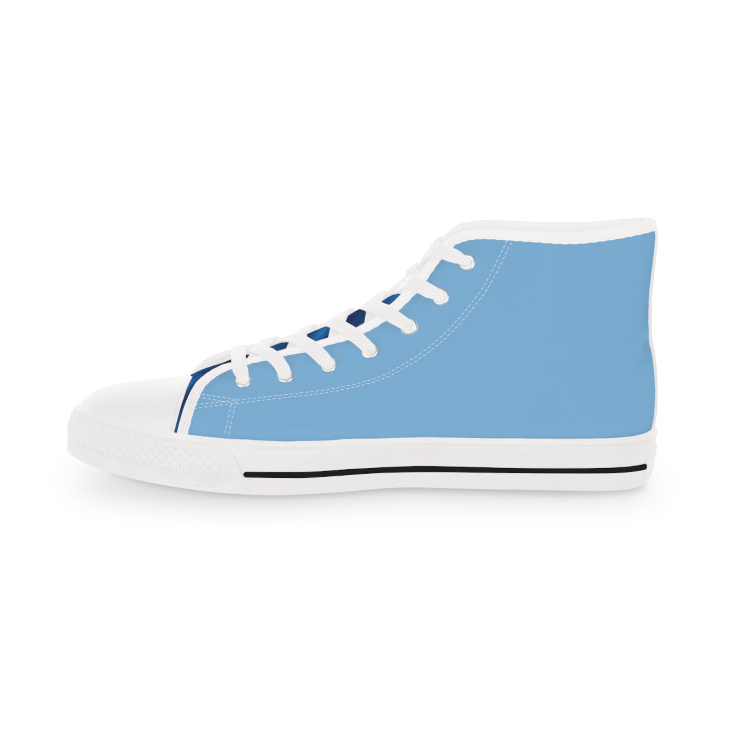 Comical Corgi All Smiles Men's High Top Casual Carolina Blue Canvas Sneakers