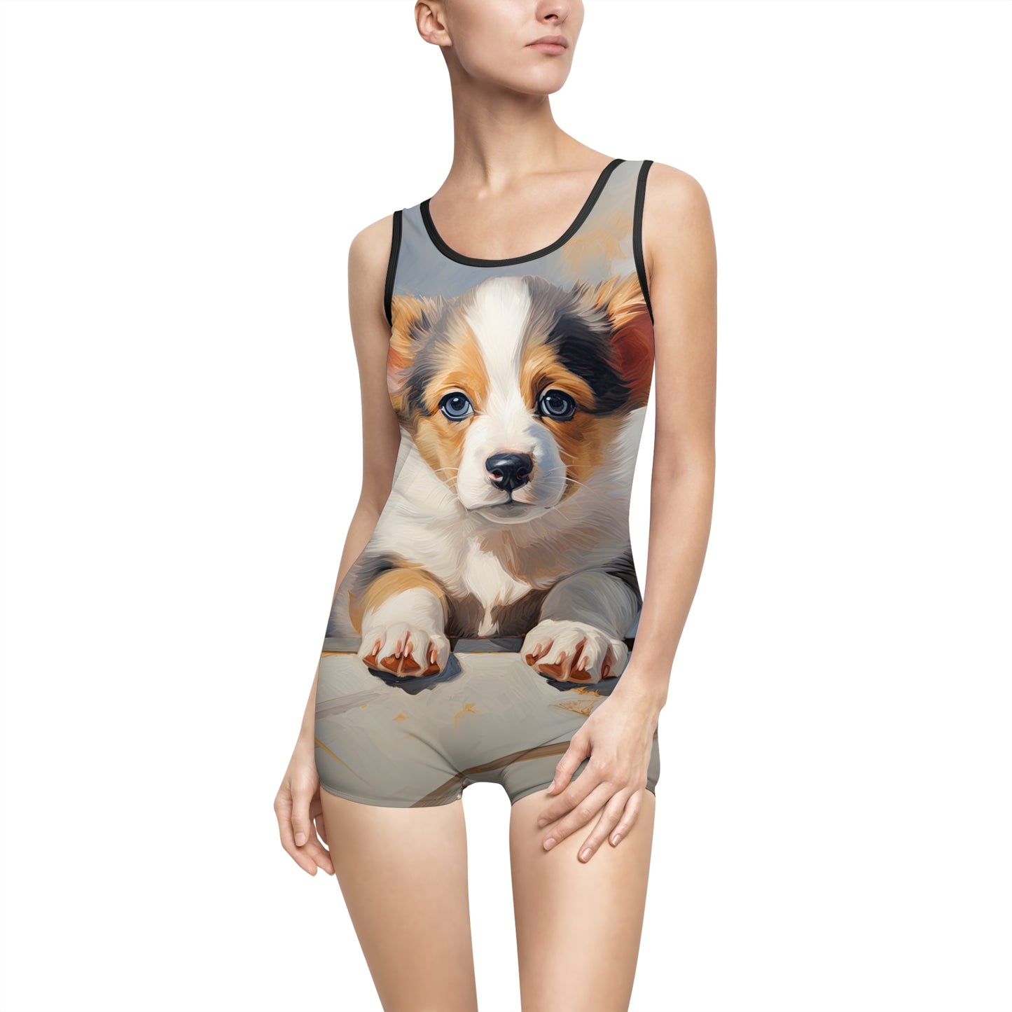 Puppy Portrait Vintage One-Piece