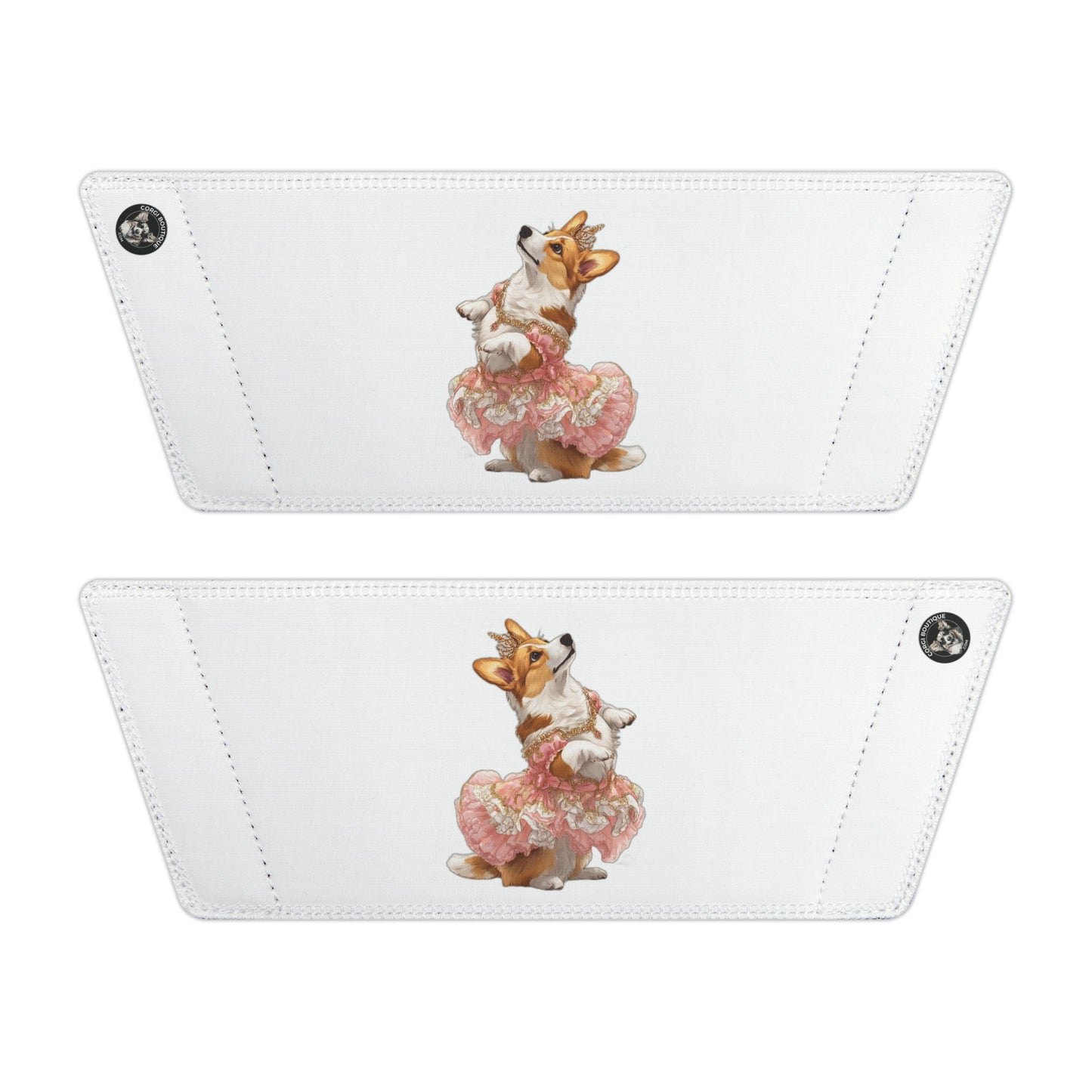 Princess Corgi White & Rose Women's Slide Sandals - Casual Pool & Beach Slides