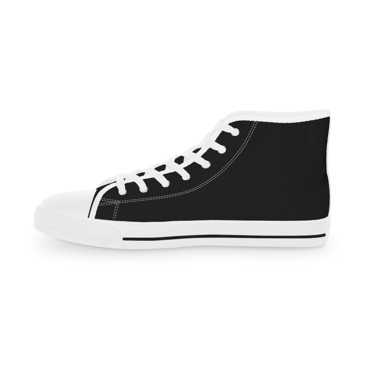 Corgi Aficionado Men's High Top Casual Black Canvas Sneakers with a Classic Corgi Portrait