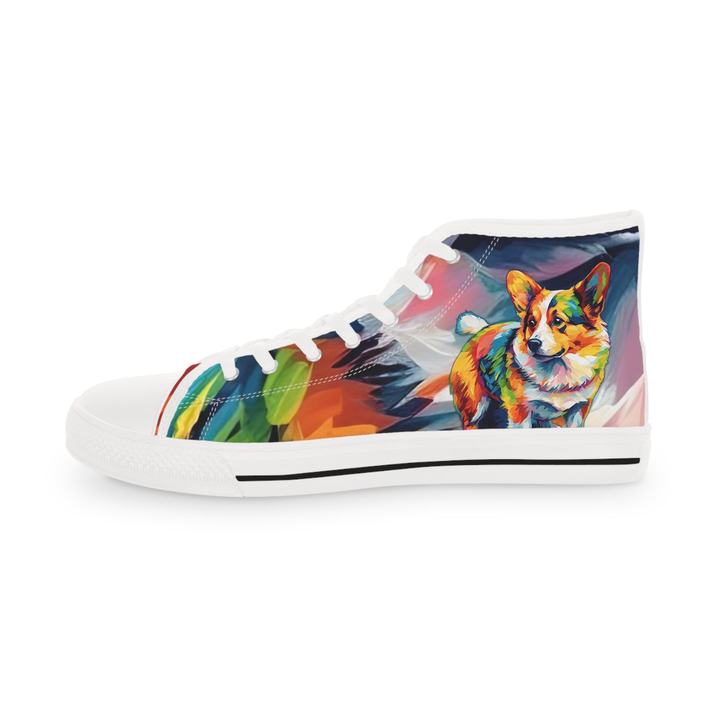 Scouter Corgi Artistic Abstract Men's High Top Casual Canvas Sneakers