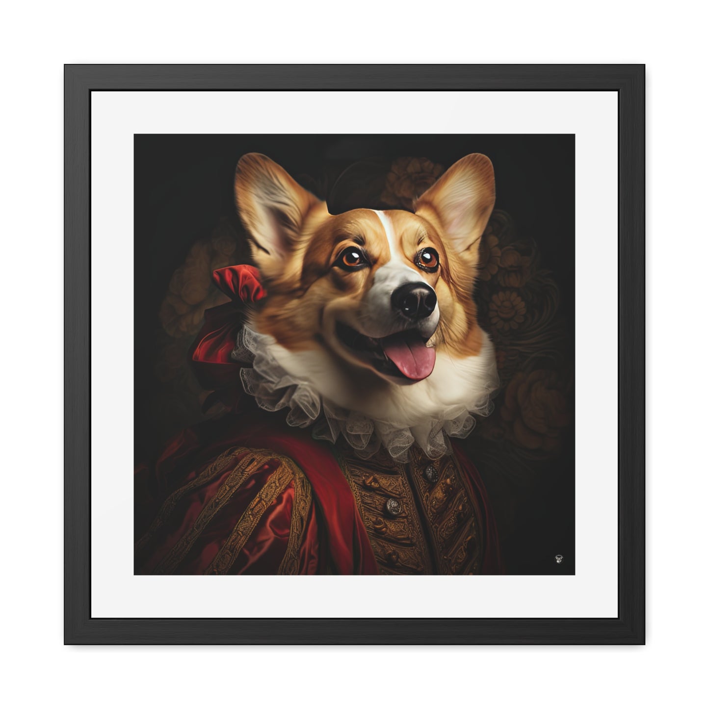 Gravure encadrée Corgi Renaissance