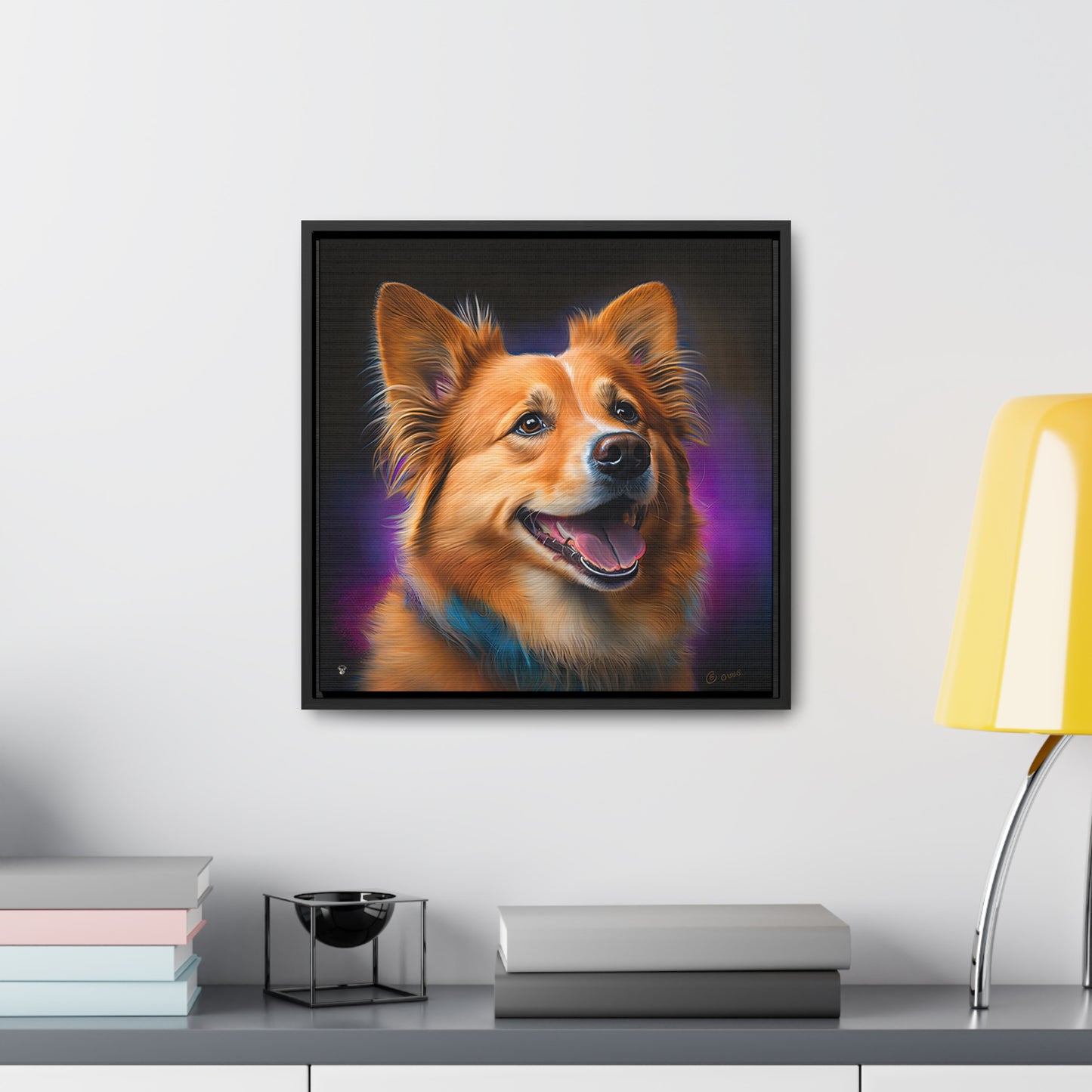 Golden Corgi - Framed on Canvas