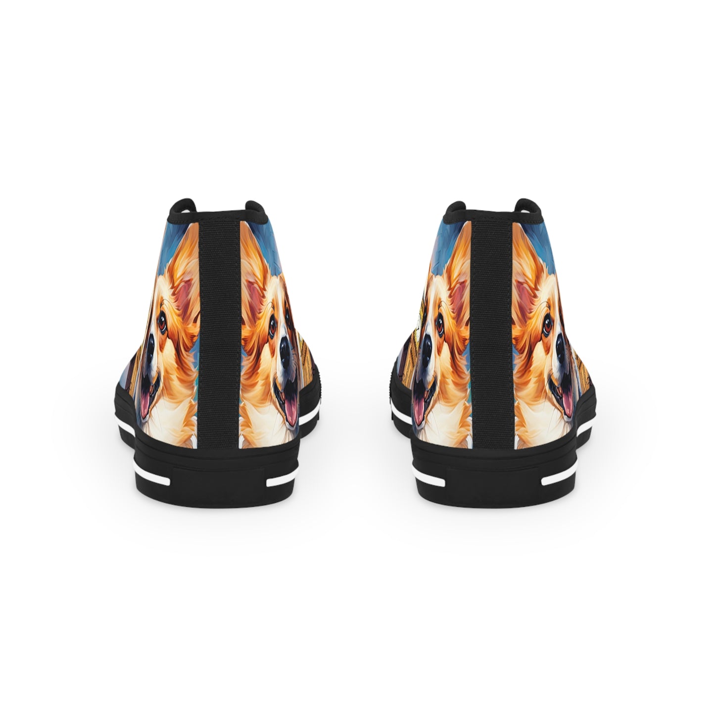 Corgi & Big Ben in London Men's High Top Casual Canvas Sneakers