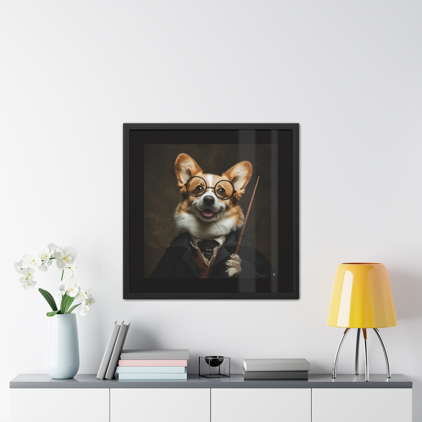 Corgi Potter Framed Print
