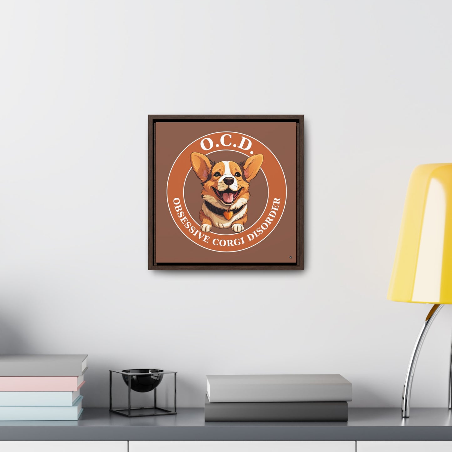 O.C.D. Obsessive Corgi Disorder - Framed on Canvas