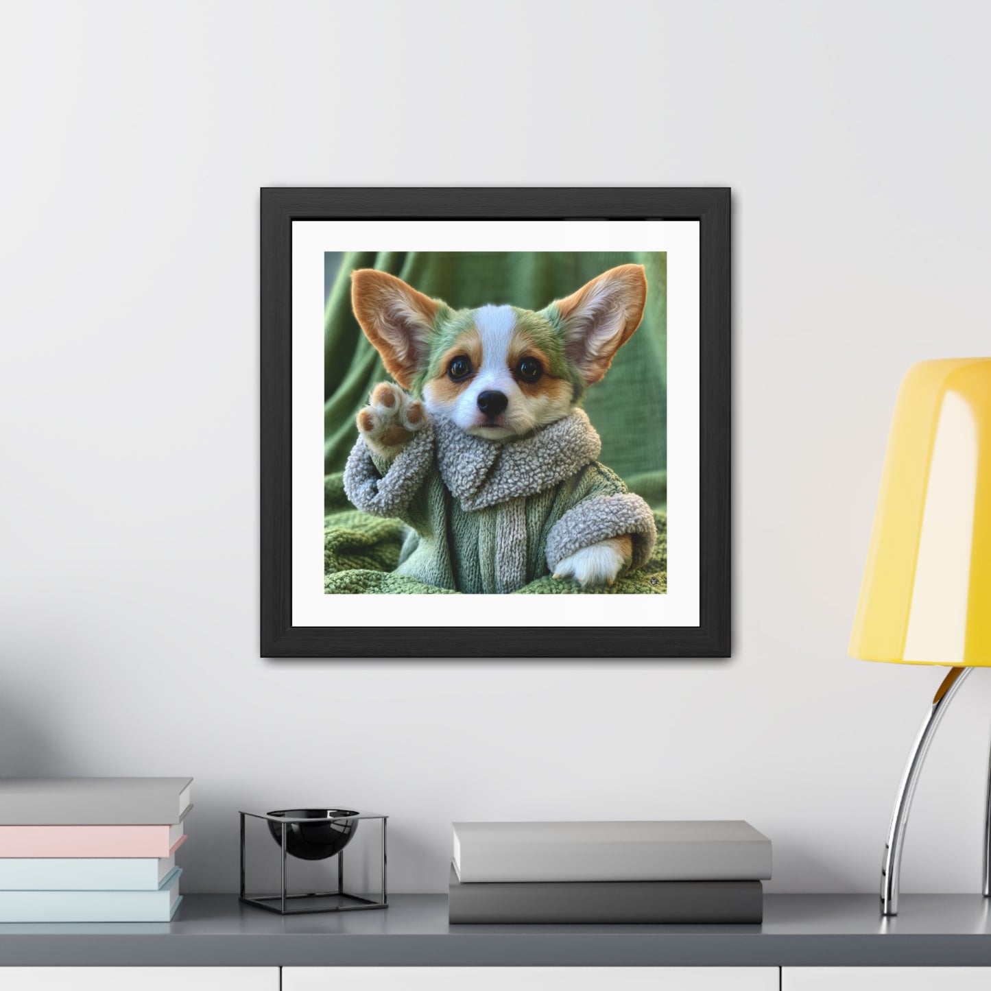 Grogu the Corgi Framed Print