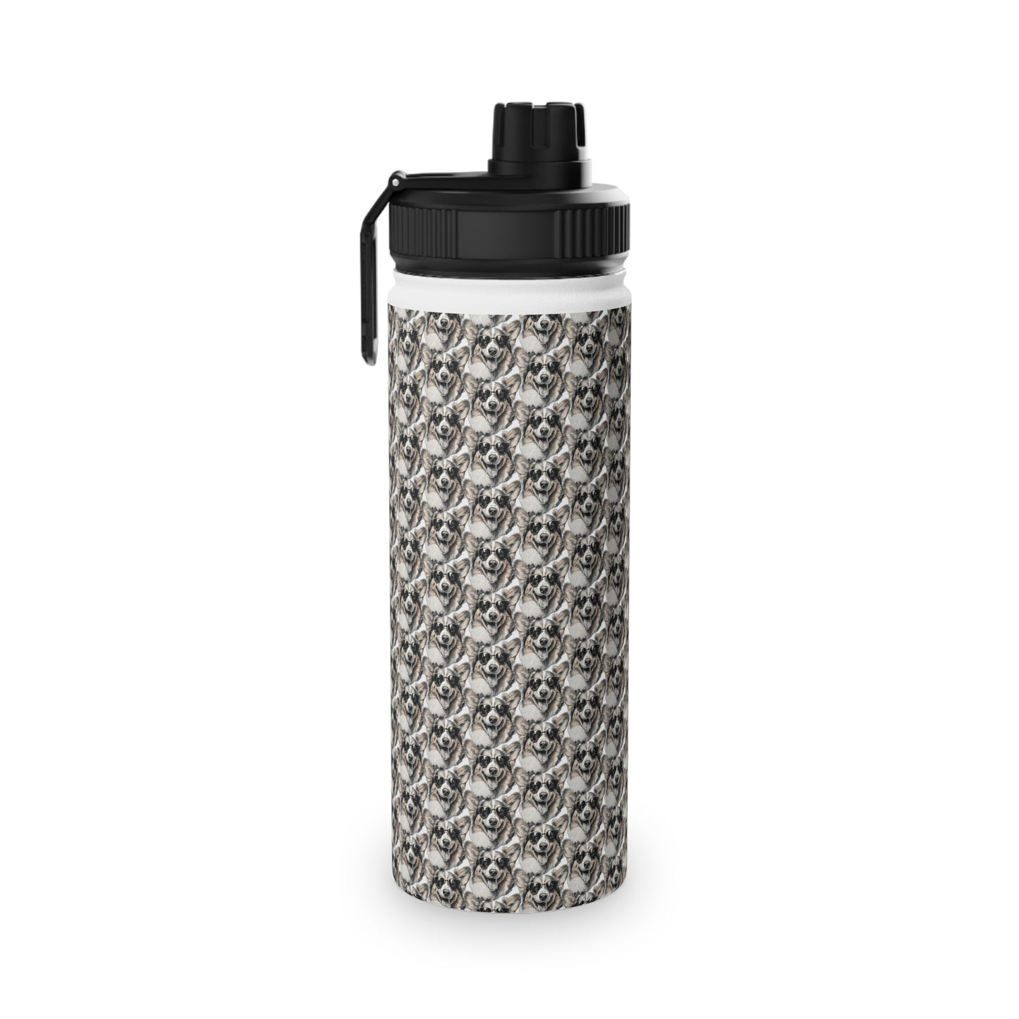 Corgi Cool Mosaic - Water Bottle with Sport Lid
