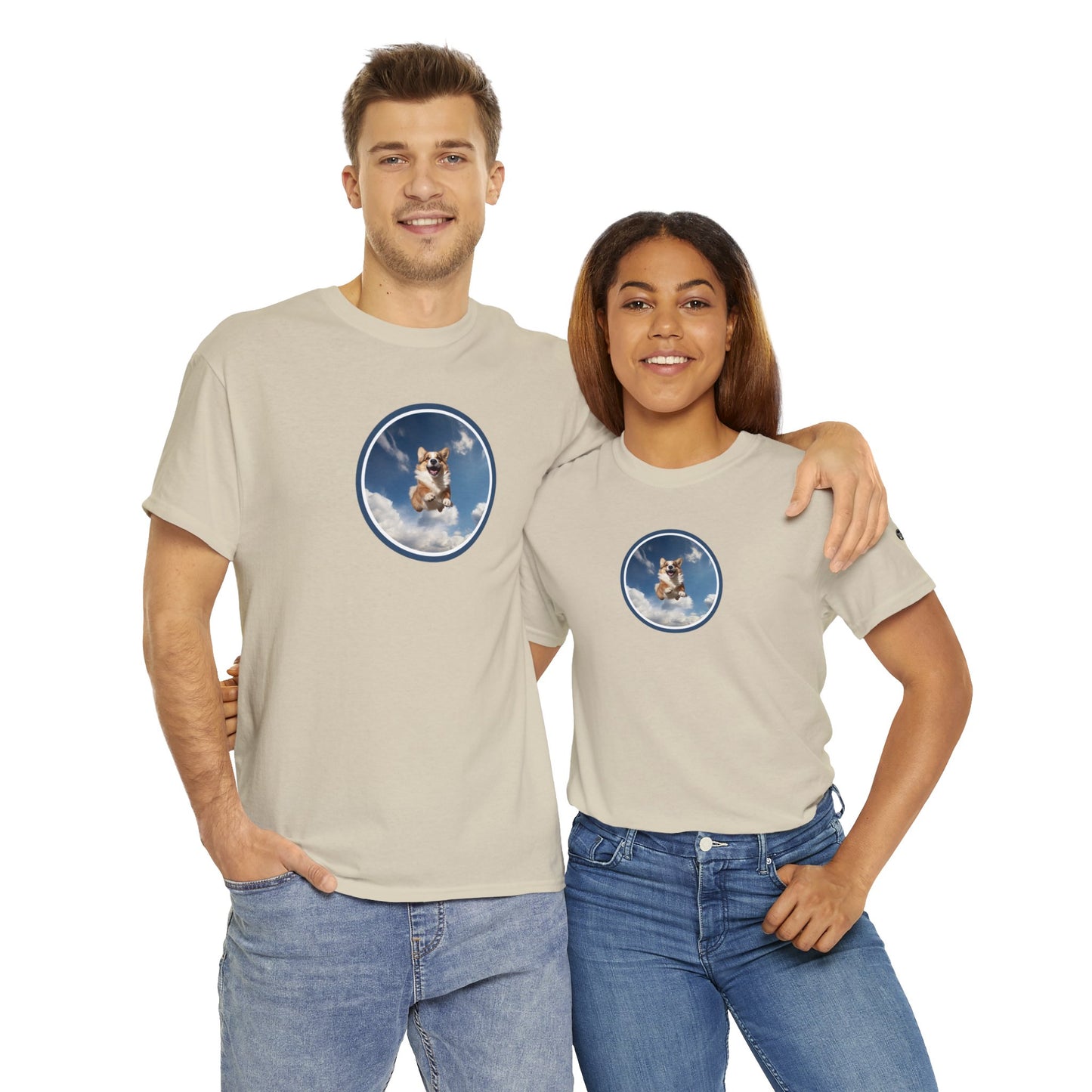 Flying Corgi - Unisex Heavy Cotton Tee