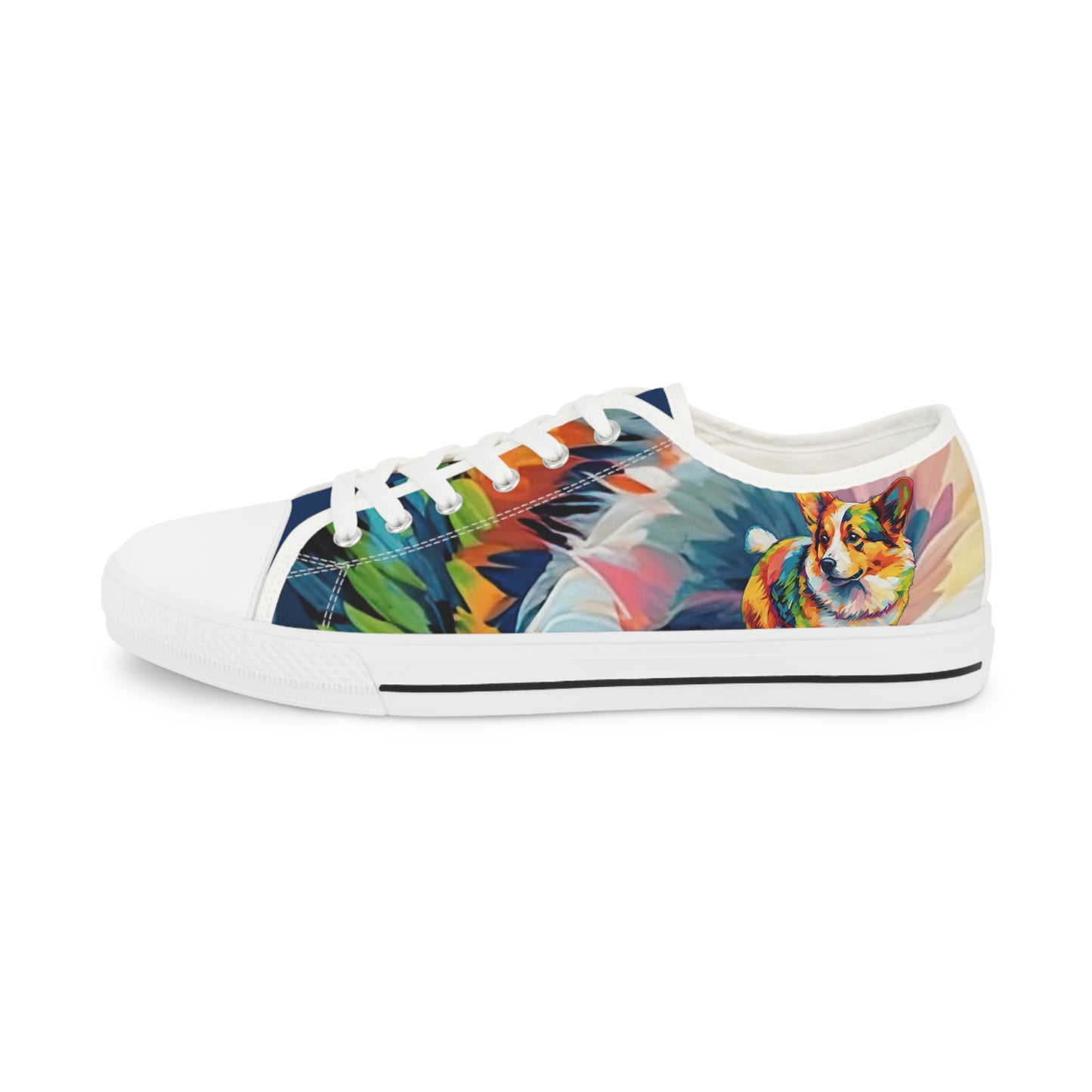 Scouter Corgi Artistic Abstract Colorful Men's Low Top Casual Canvas Sneakers