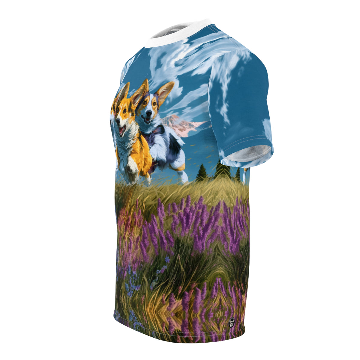 The Hills Are Alive Unisex Bold Designer Tee - The Sound of Corgis Under a Cerulean Sky