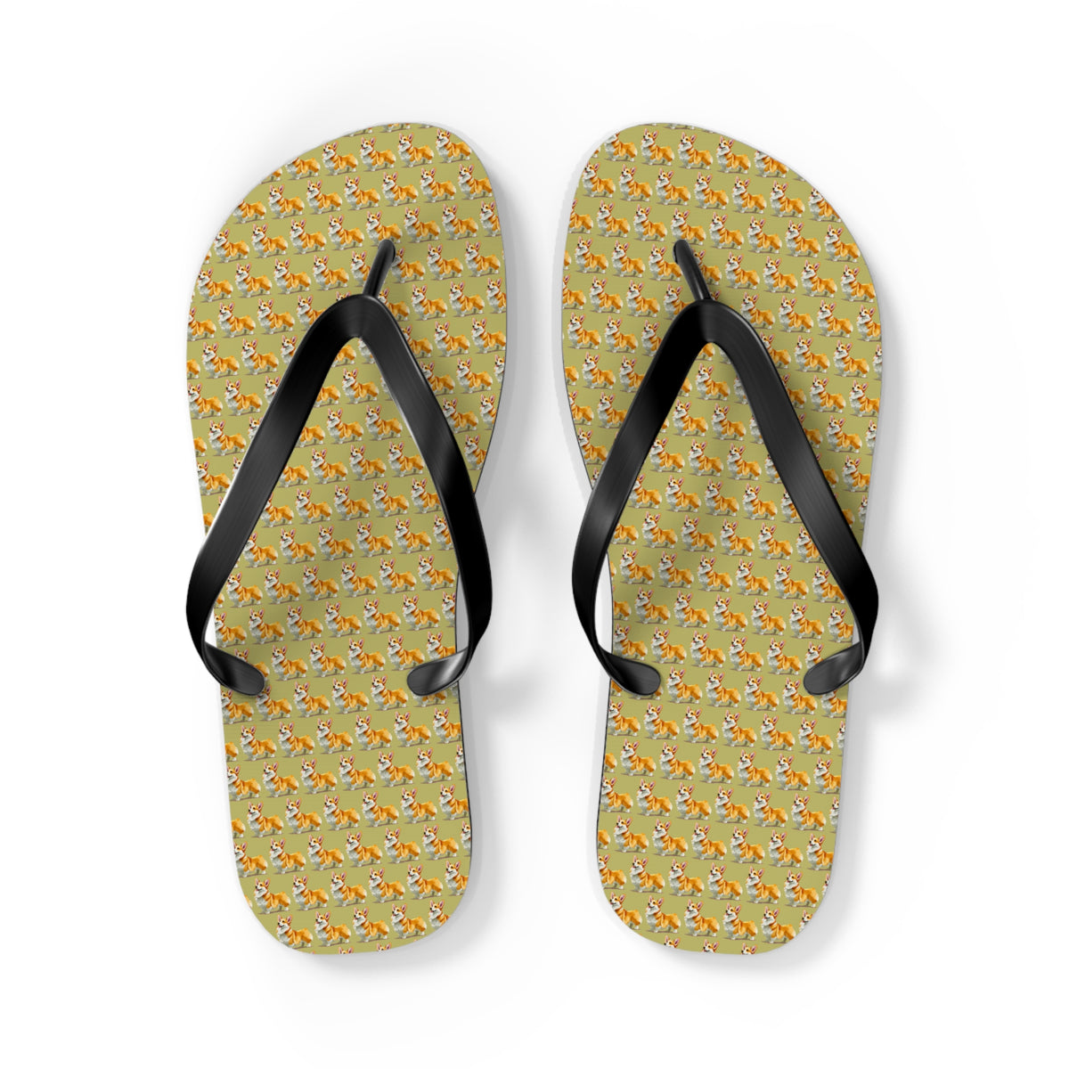 The Queen's Corgi Companion Repeater Pattern Flip-Flops - Cool Corgi Sandals