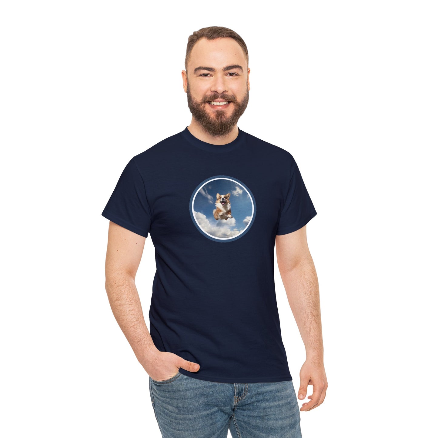 Flying Corgi - Unisex Heavy Cotton Tee