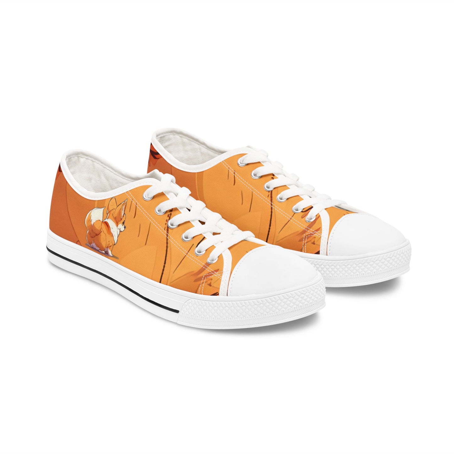 Cutie Patootie Women's Low Top Sneakers — Autumn Orange Canvas Casual Shoes