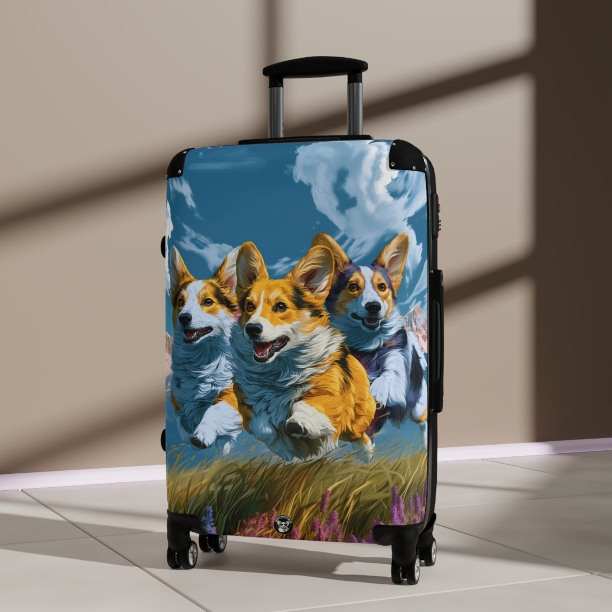 Corgi Running Racers Suitcases — Fast Corgi Racing Pups Rolling Luggage