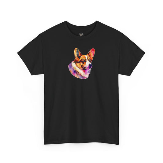 Motley Corgi Black Cotton T-Shirt