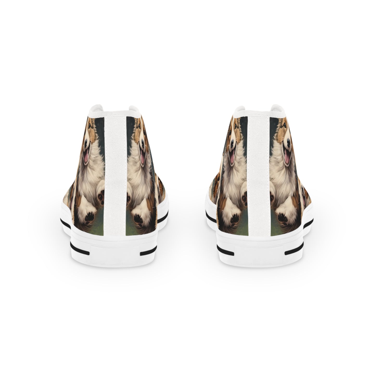 Corgi Puppies Pouncing Print Men's High Top Casual Canvas Sneakers