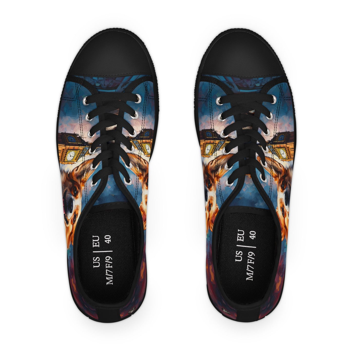 Corgi & Ben London Themed Low Top Casual Canvas Sneakers