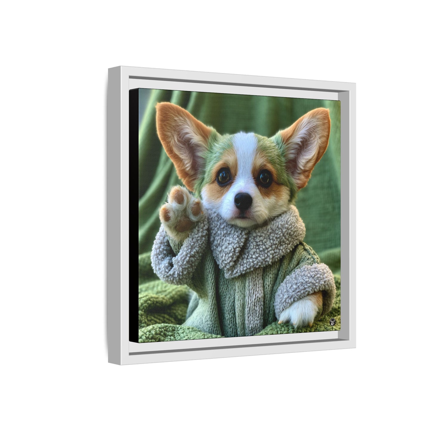 Grogu the Corgi on Canvas