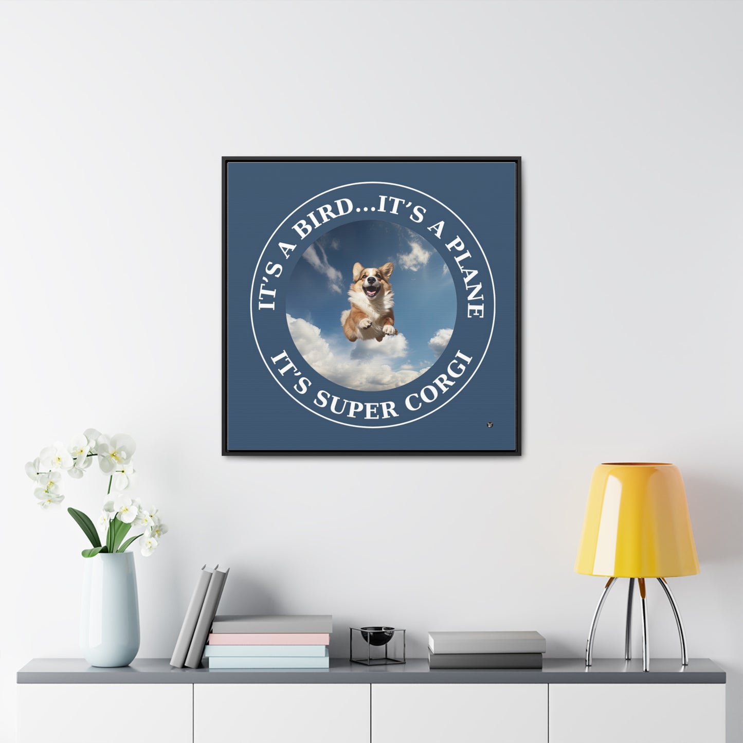 Super Corgi - Framed on Canvas