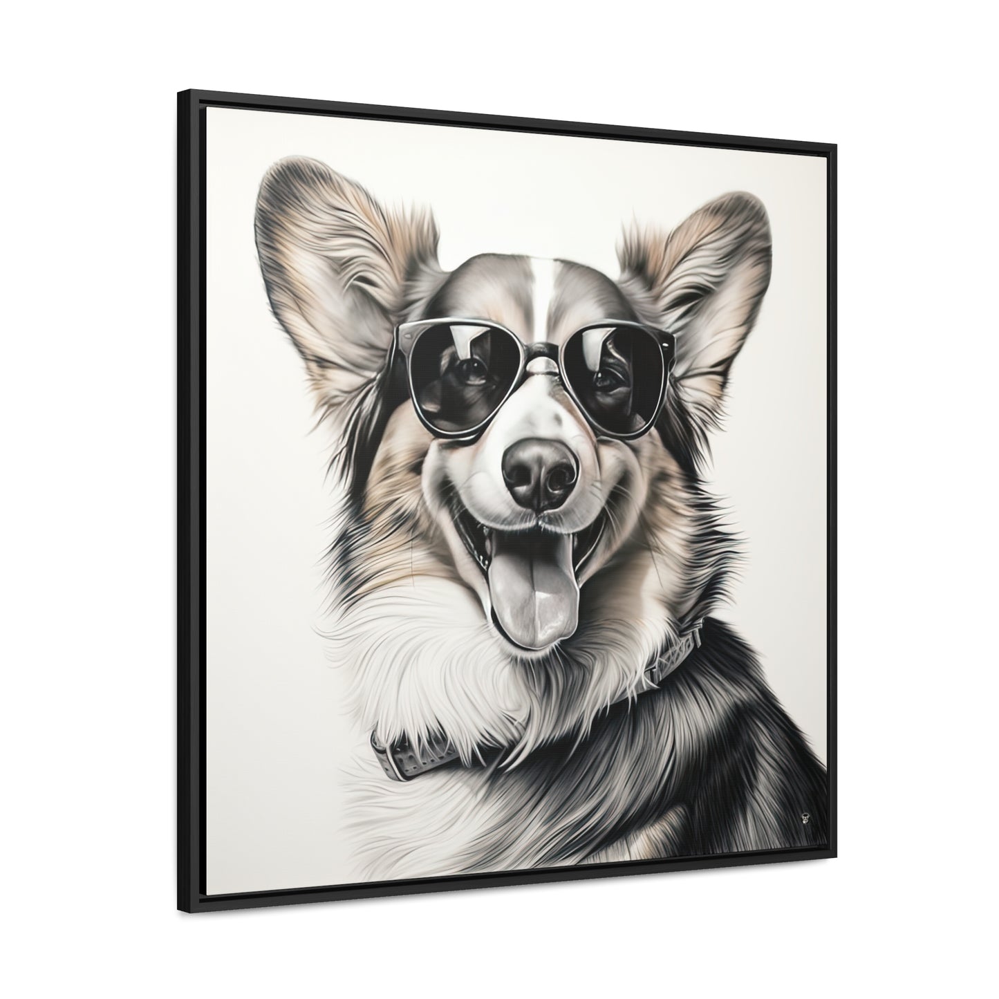 Corgi Cool - Framed on Canvas