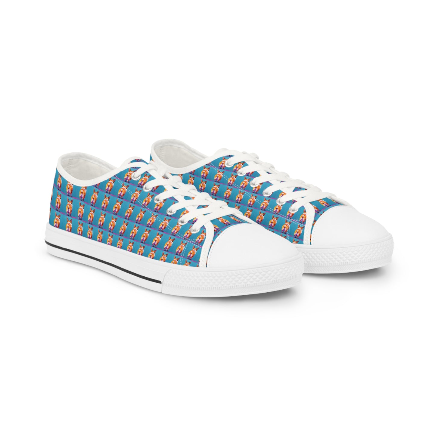 Corgi Butt Mosaic Pattern Men's Low Top Casual Canvas Sneakers