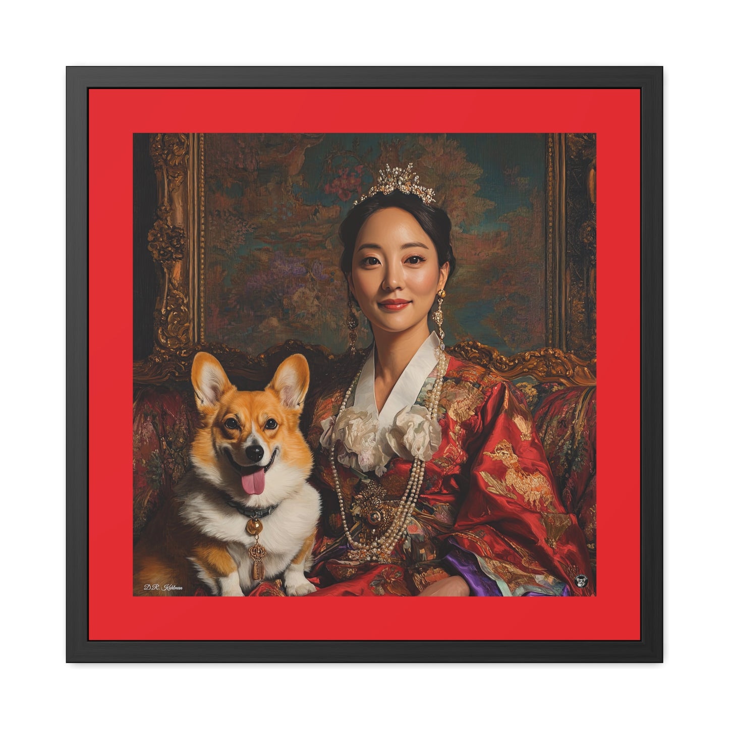 Corgi Queen Framed Print