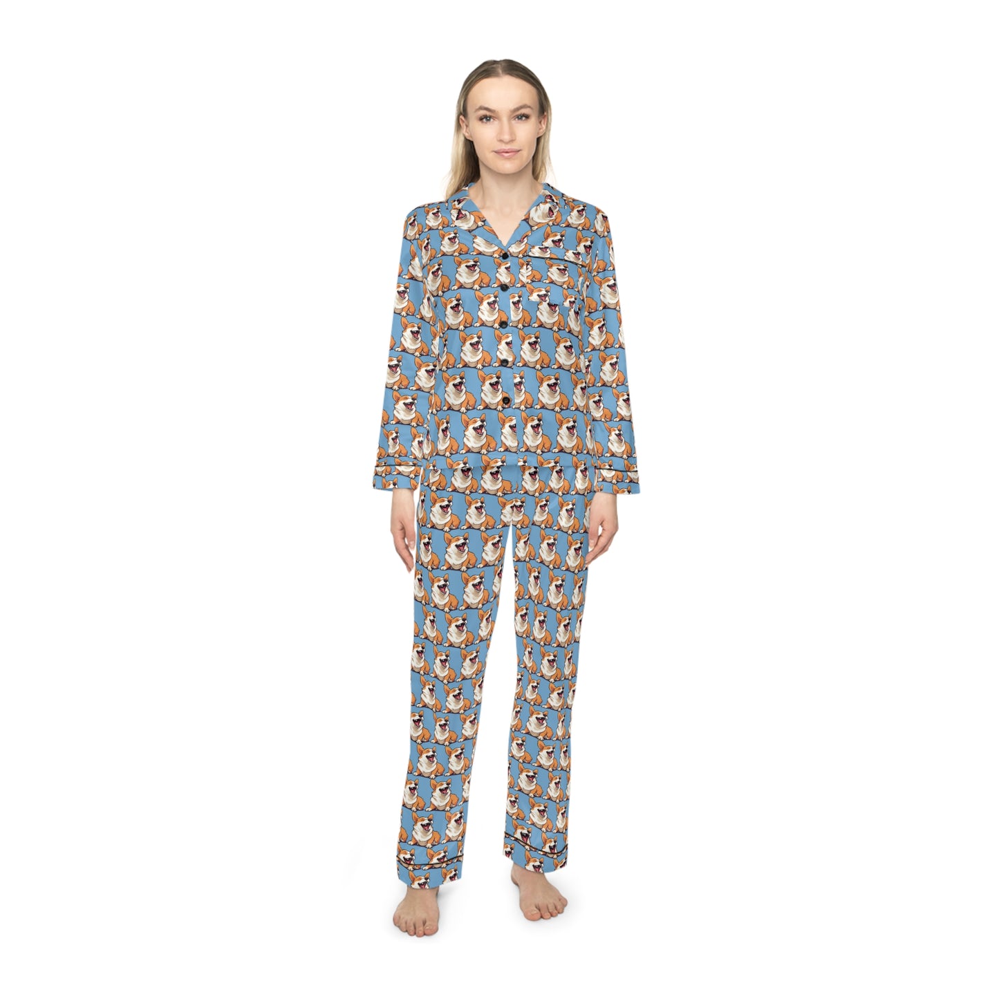 Comical Corgi Silky Pajamas