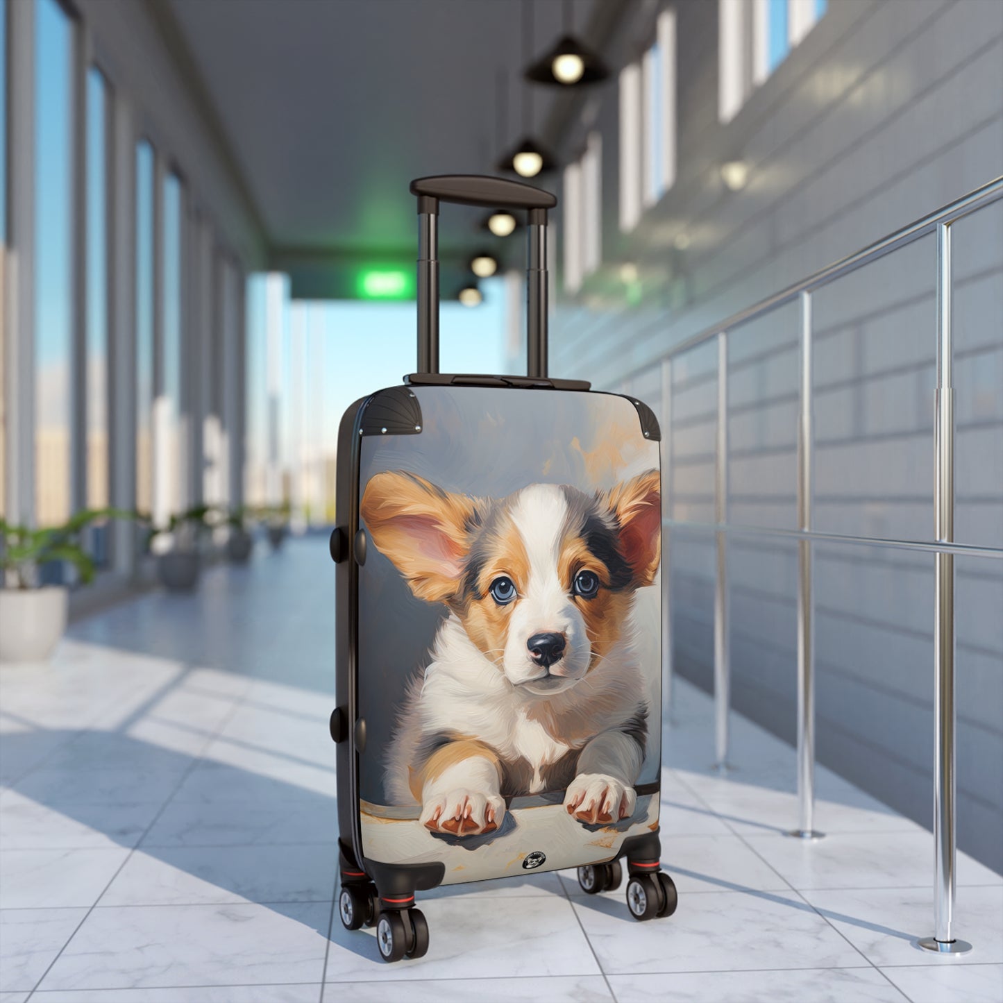 Puppy Dog Eyes Corgi Puppy Travel Suitcases — Adorable Corgi Rolling Luggage