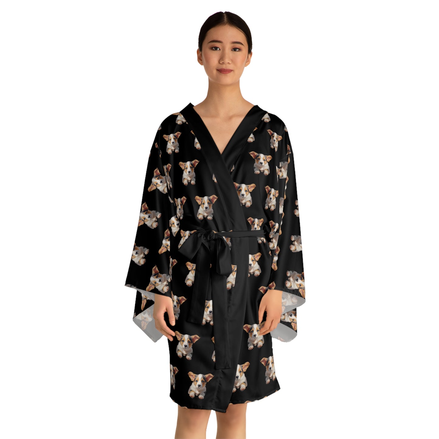 Puppy Portrait Kimono Robe
