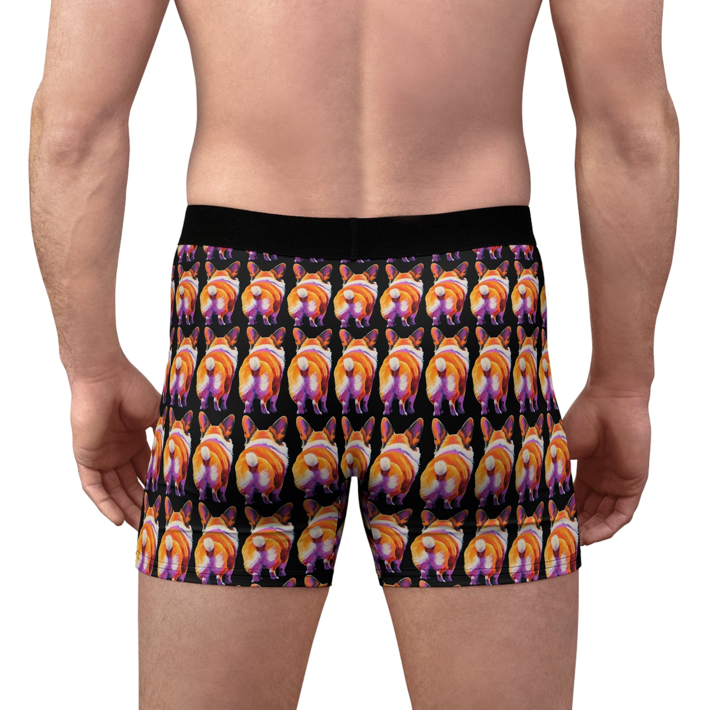 Corgi Butt Boxer Briefs in Black