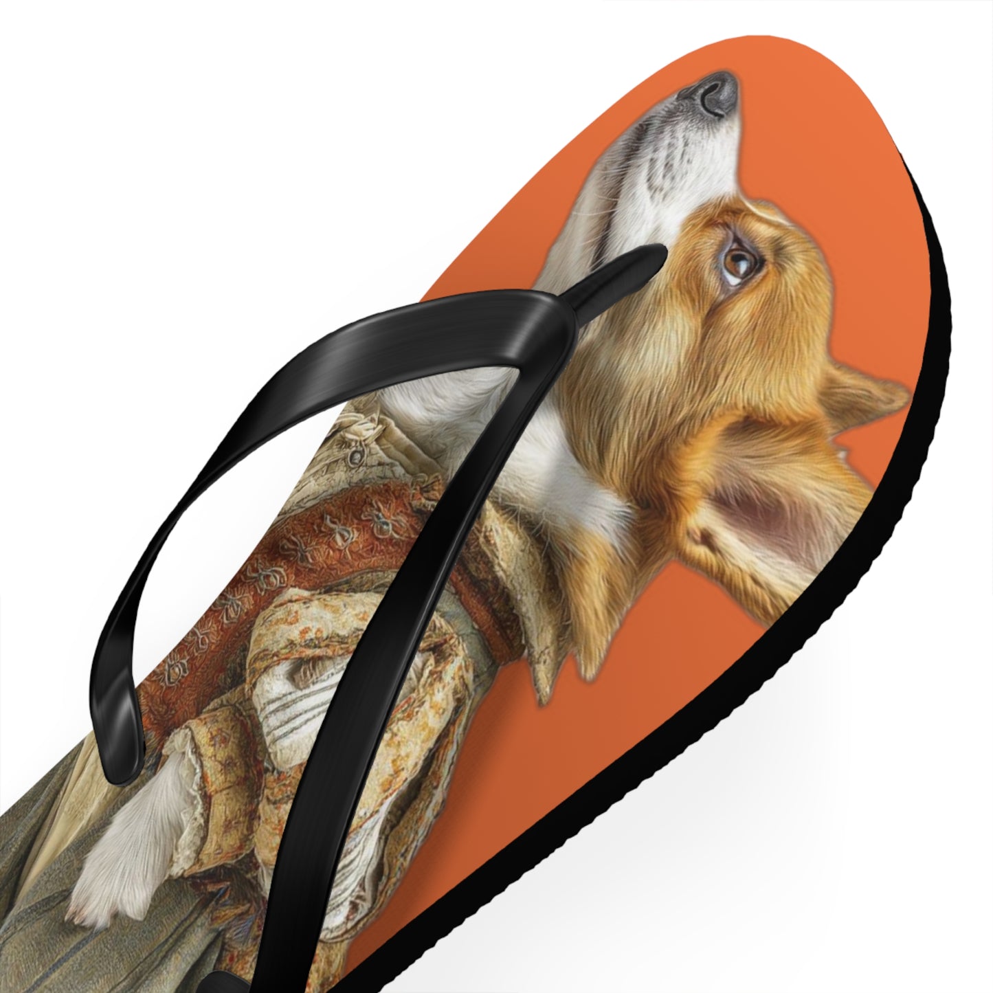 Prince Corgi Portrait Flip Flops – Cool Dog Beach Sandals