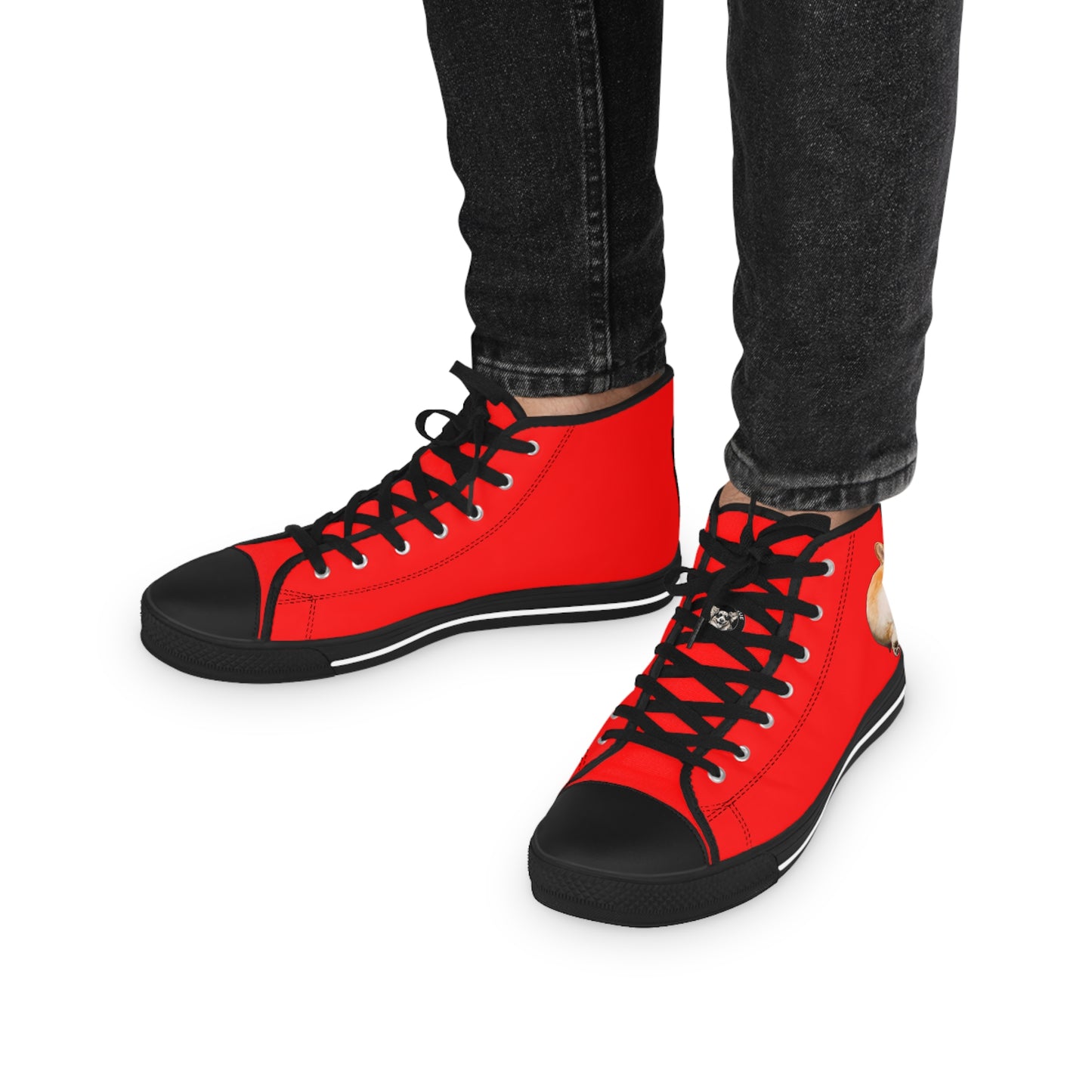 Baby Got Back Mid-Wiggle Men's High Top Casual Red Canvas Sneakers