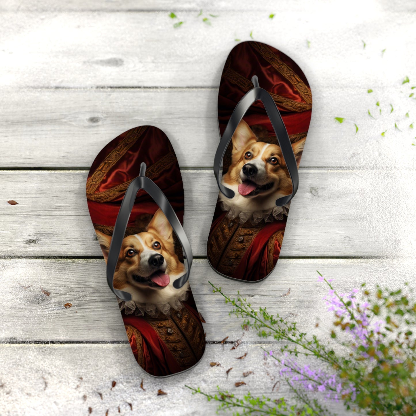 Renaissance Corgi Flip-Flops