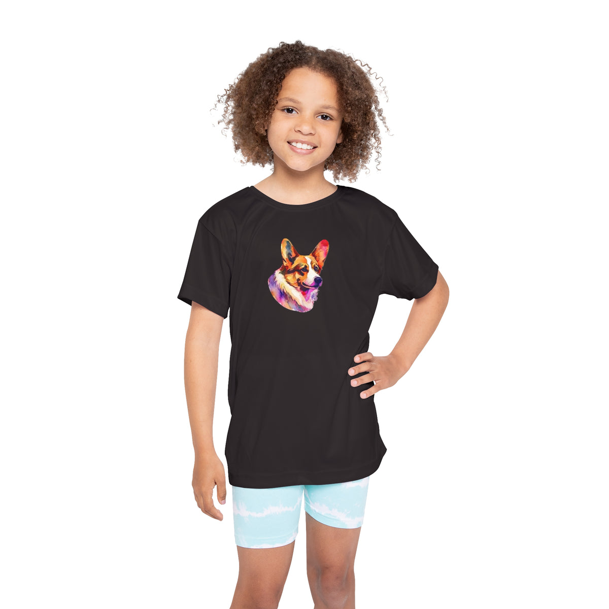 Motley Corgi Kid's Black Sports Tee