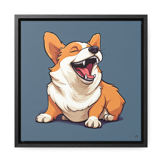 Comical Corgi - Framed on Canvas