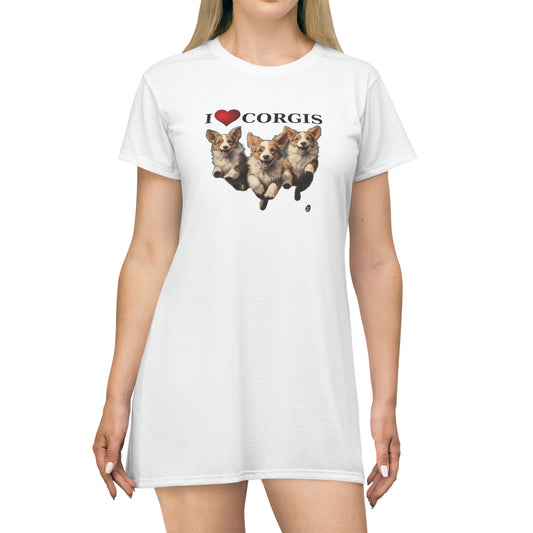 I Heart Corgis - T-Shirt Dress