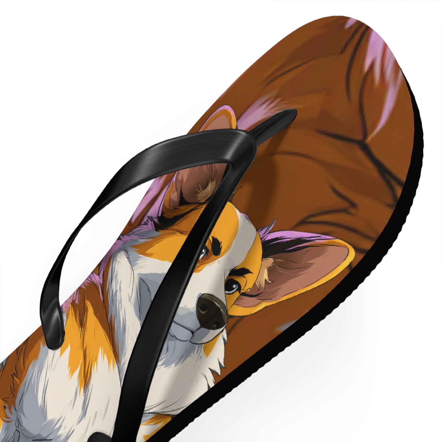 Boss Dog Corgi  Artistic Unisex Flip Flops — Cool Corgi Sandals for the Dog Beach or Anywhere
