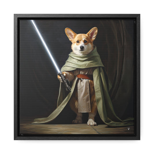 Jedi Corgi - Framed on Canvas